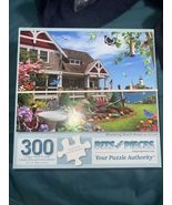 Bits &amp; Pieces Blooming Beach House 300 Pc Jigsaw Puzzle Flowers Lighthou... - €6,01 EUR