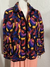 Vintage Carole Little Art To Wear Jacket Colorful Cotton Womens Large - £52.28 GBP