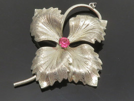 FORSTNER 925 Silver - Vintage Pink Topaz Shiny Flower Motif Pendant - PT10594 - £40.16 GBP