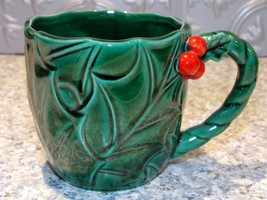 Vintage Lefton Holly Christmas Eggnog Mug #1366 w/ Label EUC - $8.98