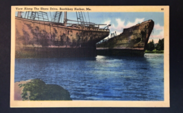 View Along The Shore Drive, Boothbay Haror Maine PC Tichnor Brothers 60 - £11.11 GBP