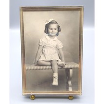 Vintage Framed Portrait Photo, Original Black and White Antique Photograph - $33.18