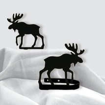 Wrought Iron Curtain Tie Backs Pair Of 2 Moose Silhouette Window Treatments - £25.10 GBP