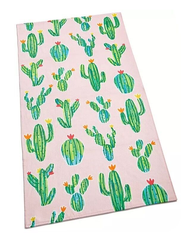 Martha Stewart Collection Mojave Cactus Beach Towel- 38 X 56" Coral Combo - £21.32 GBP