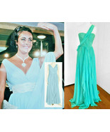 $6,000 CHRISTIAN LACROIX SEA GREEN CHIFFON GOWN -LIZ HOLLYWOOD ~~~  S - $765.90 CAD
