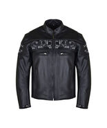 Reflective Skull Premium Cowhide Leather Motorcycle Jacket - 715439 - €174,93 EUR+