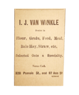 1895 Van Winkle Grain Feed Hay Victorian Advertisement Passaic New Jerse... - €17,04 EUR