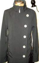 New NWT Prana Black Womens L Jacket Coat Zip Button Long Pockets Rain Martina  - £209.71 GBP