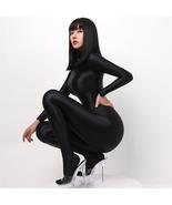 Satin Long Sleeve Bodysuit Full Length One-piece - £66.16 GBP+