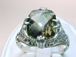 SMOKEY QUARTZ Filigree RING in Sterling Silver - Size 7 - $75.00