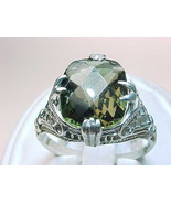 SMOKEY QUARTZ Filigree RING in Sterling Silver - Size 7 - $75.00
