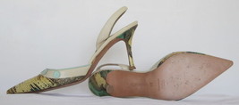 $850+ AUTH Manolo Blahnik multicolor lizard/croc embossed slingback pumps 39.0 - £154.13 GBP