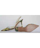$850+ AUTH Manolo Blahnik multicolor lizard/croc embossed slingback pump... - $194.95