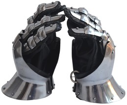 Medieval Knight Gauntlets Gothic Gauntlet Gloves Heavy 16 Gauge (Buff Fi... - £62.40 GBP