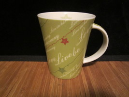 2005 Starbucks Coffee Mug Tea Cup Love Live Be Live in Harmony Red Green Stars - £11.79 GBP