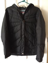 Columbia Women S Full Zip Duck Down Outdoor Black Jacket hood convert - £81.66 GBP