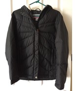 Columbia Women S Full Zip Duck Down Outdoor Black Jacket hood convert - £81.31 GBP