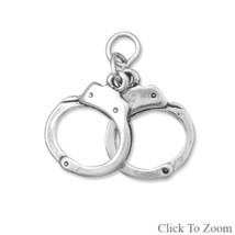 Pair of Handcuffs Sterling Silver Charm - $24.99