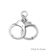 Pair of Handcuffs Sterling Silver Charm - $24.99