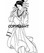 ASIAN GEISHA GIRL PLAIN KIMONO new mounted rubber stamp - £7.19 GBP