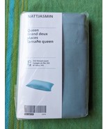 Ikea NATTJASMIN Pillowcase Gray Turquoise Queen 904.866.34 310 Thread Co... - £12.86 GBP