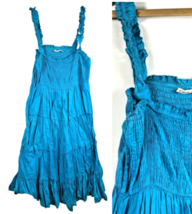 Cato Maxi Dress Size Large Smocking Smocked Tiered Aqua Blue Cottagecore... - $756.31 MXN