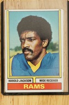 Vintage FOOTBALL Trading Card 1974 Topps #123 HAROLD JACKSON LA Rams - $9.89