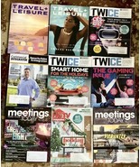 Lot Of 9 Magazines Travel &amp; Leisure Twice Meetings Today HGTV CI 2023/24... - £18.87 GBP