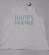 Grayson Threads Printed Happy Mama Quote Sleeveless Tank Top (White, Medium M) - £7.88 GBP