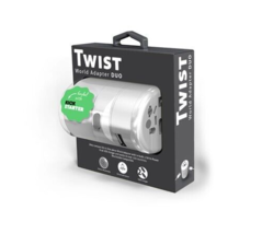 Twist World Adapter Double USB &amp; Plug Travel Socket For Smartphone, Tablet - £24.04 GBP