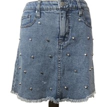 Denim Studded Mini Skirt Size 8 - £19.38 GBP