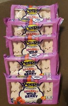 Lot of 5 Packs - SPARKLES - Peeps Marshmallow Bunnies Candy Sparkly Wild Berry - £4.78 GBP