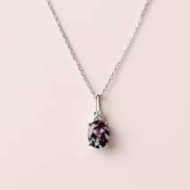 Alexandrite Pendant Necklace for Women Oval Shaped 2.27 Ct Color Changing Stone - £31.55 GBP