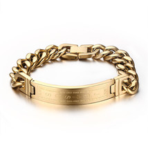 ZORCVENS Gold-color Bracelets Bangles Fashion Men Jewelry Cross Stainless Steel  - £14.89 GBP