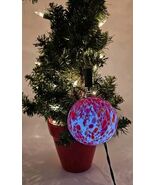 Loominocity Lighted Art Glass Christmas Ball Red Ornament Tested And Works - $550.64 MXN
