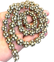 Antique VINTAGE Art Deco RHINESTONE Balls buttons links necklace 26” Necklace - $122.19