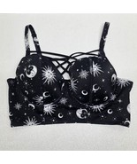 Torrid Swim Bikini Top Womens 2X Black Star &amp; Moon Strappy Push Up Balco... - $454.64 MXN