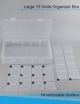 Hlotmeky Plastic Organizer Box with Dividers Bead Organizer 15 Large Grids  - €20,55 EUR