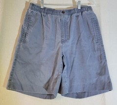 Orvis Mens Shorts 34 100% Cotton Blue Elastic Waist Drawstring Chino Vintage - £11.04 GBP