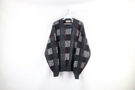 Vtg 90s Coogi Style Mens Large Ed Bassmaster Checkered Knit Cosby Dad Sweater - £39.01 GBP