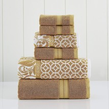 Trefoil Filigree 6-Piece Reversible Yarn Dyed Jacquard Towel Set - Bath Towels,  - £43.82 GBP