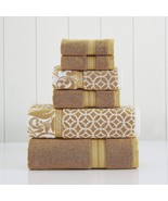 Trefoil Filigree 6-Piece Reversible Yarn Dyed Jacquard Towel Set - Bath ... - £40.89 GBP