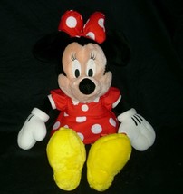 18&quot; Big Disney Minnie Mouse Stuffed Animal Plush Toy W/ Bow &amp; Red Polka Dress - £15.02 GBP