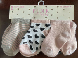 PINK Label Baby 6 Pairs of Assorted Socks- 18-24 Months - £9.79 GBP