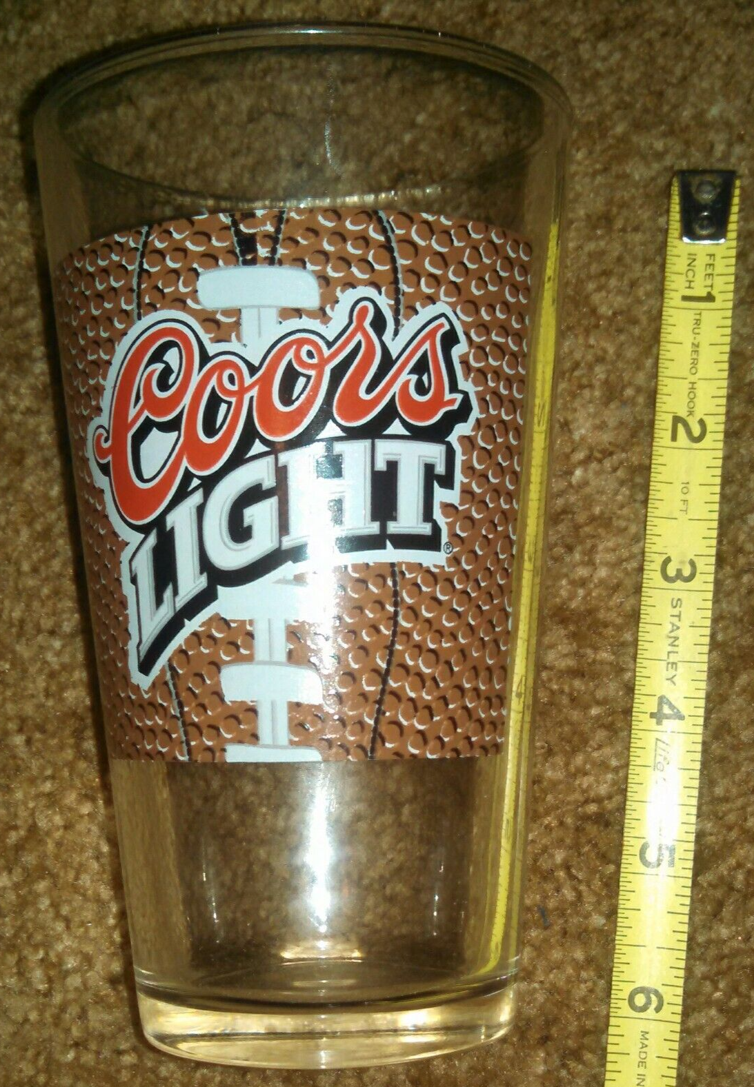 16 Oz Coors Light Football Glass - $5.00