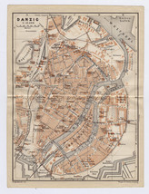 1914 Original Antique Map Of Danzig Gdańsk / West Prussia / Poland / Germany - £27.80 GBP