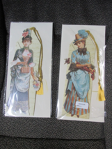 &quot;&quot;2 VICTORIAN LADIES GREETING CARDS - BOOK MARKERS&#39;&#39; - NEW WITH ENVELOPES - £6.96 GBP