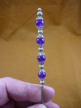 (u69-e) Purple amethyst gemstone bead brass hatpin Pin hat pins JEWELRY ... - £8.25 GBP