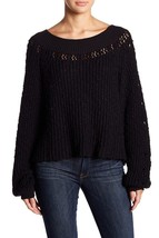 FREE PEOPLE Womens Sweater Pandora Coarse Knitting Black Size S OB766144 - $54.86