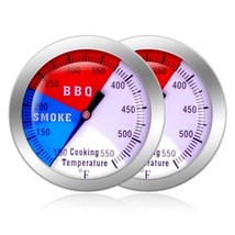 BBQ Thermometer Gauge 2-Pack Charcoal Grill Pit Smoker Temp Gauge Heat I... - £13.16 GBP